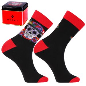 Skarpety w puszce z motywem czaszki