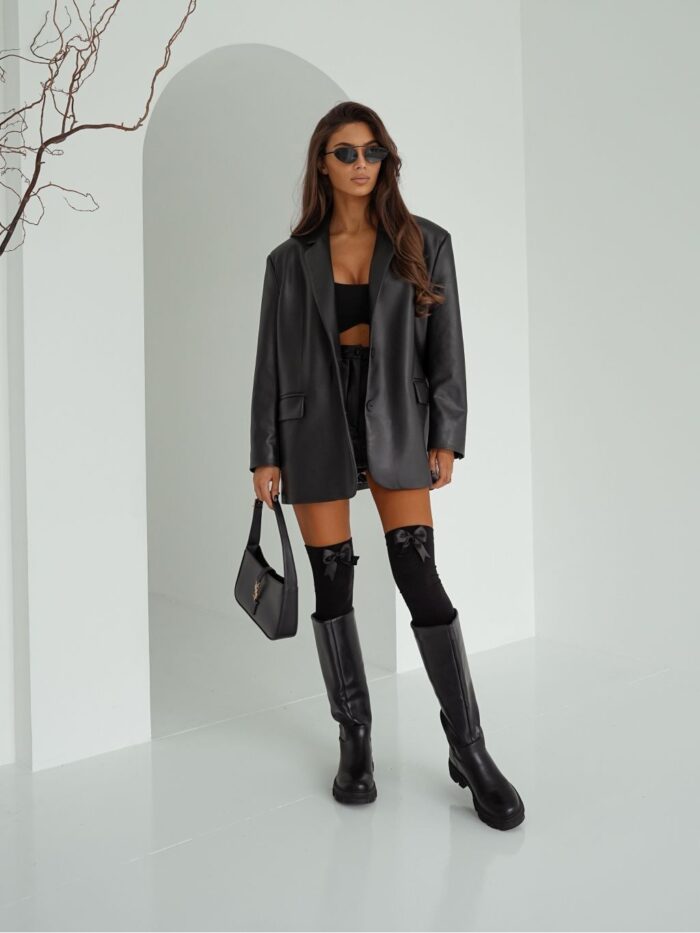 Zakolanówki bawełniane z dużą kokardką