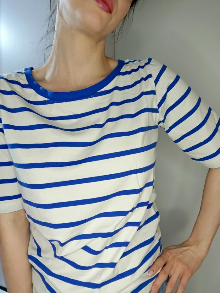 Bluzka damska w paski niebieska