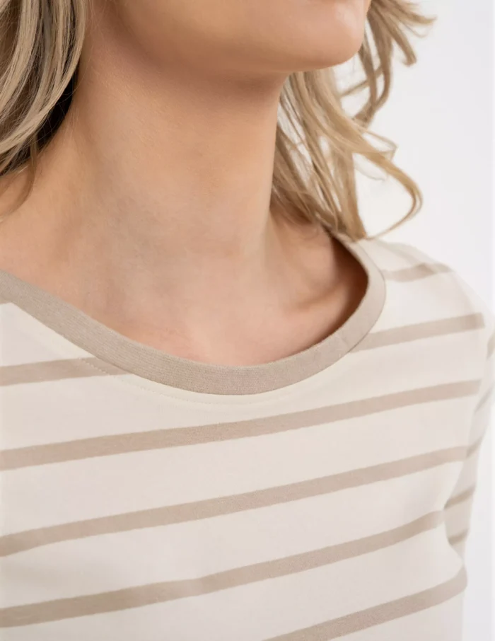 Bluzka damska w paski beż