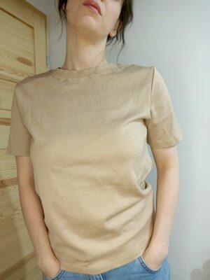 T-shirt bawełniany BEŻ