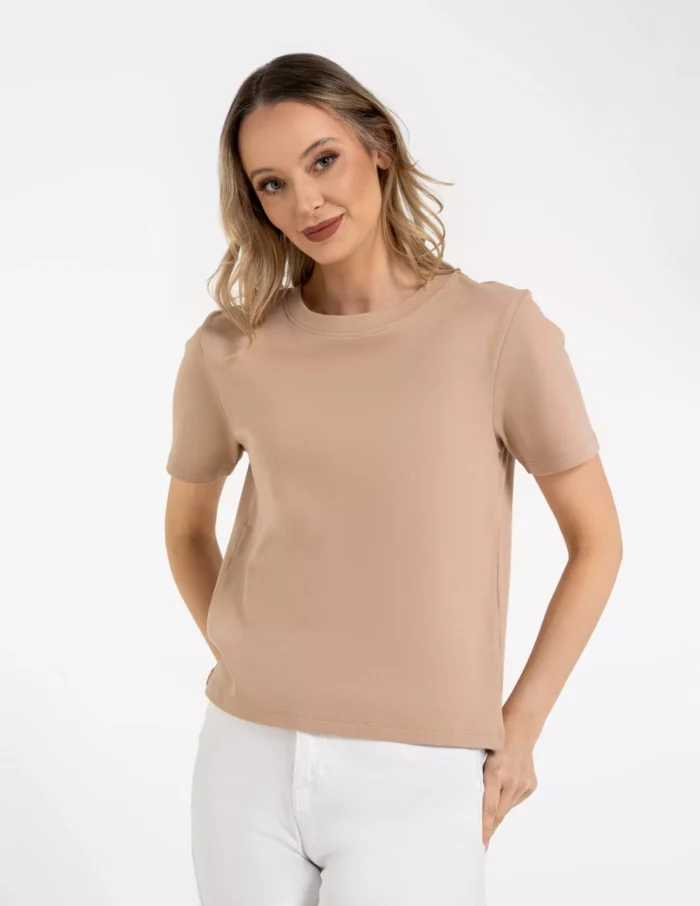 T-shirt bawełniany BEŻ