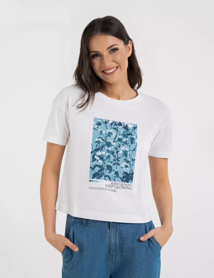 T-shirt bawełniany Błękitny Ogród